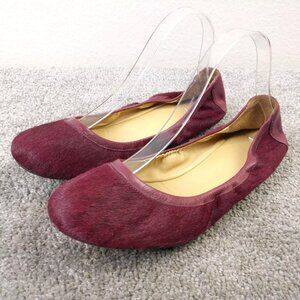 Cole Haan Ballet Flats Womens Size 8.5 Shoes Manhattan Calf Hair Red Slip On